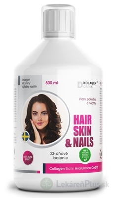 KolagenDrink HAIR, SKIN & NAILS sirup, výživa na vlasy 1x500 ml