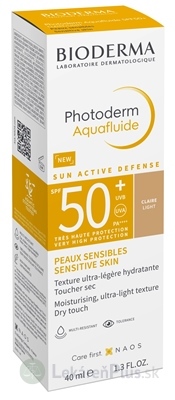 BIODERMA Photoderm Aquafluide SPF 50+ NEW opaľovací krém, svetlý (inov.12/2022) 1x40 ml