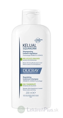 DUCRAY KELUAL SQUANORM Šampón proti mastným lupinám, ošetrujúci, seboregulačný 1x200 ml