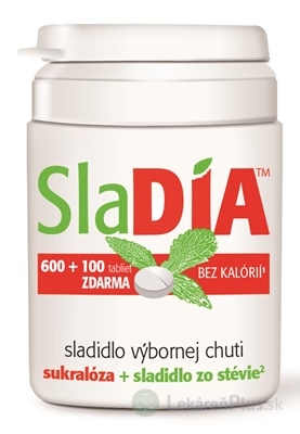 SlaDIA sladidlo tbl (Sukralóza + sladidlo zo Stevie) 600+100 zadarmo (700 ks)