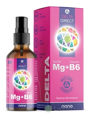DELTA DIRECT Mg + B6 sprej, nano (66 denných dávok) 1x100 ml