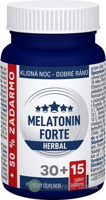 MELATONÍN FORTE HERBAL - Clinical tbl 30+15 zdarma (45 ks)