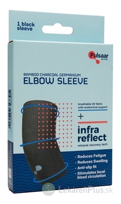 Pulsaar Active Lakťová bandáž s bambusovým uhlím a germániom, veľkosť S, 1x1 ks