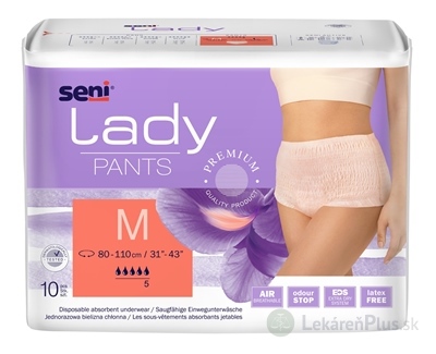 Seni Lady PANTS Medium nohavičky absorpčné pre ženy (pás 80-110 cm, savosť 1000 ml) 1x10 ks