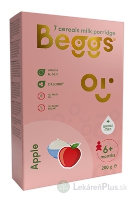 Beggs Mliečna kaša 7zrnná Jablčná (od ukonč. 6. mesiaca) 1x200 g