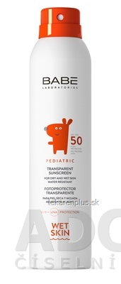 BABÉ SLNKO Opaľovací sprej pre deti SPF 50 (Pediatric Transparent Sunscreen) transparentný sprej s ochranným faktorom 1x200 ml