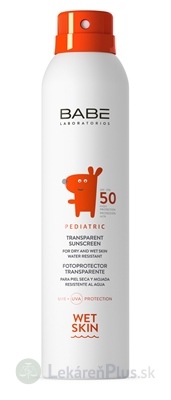 BABÉ SLNKO Opaľovací sprej pre deti SPF 50 (Pediatric Transparent Sunscreen) transparentný sprej s ochranným faktorom 1x200 ml