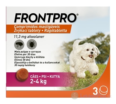 FRONTPRO 11 mg žuvacie tablety pre psy (2 - 4 kg) 1x3 ks