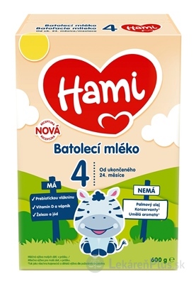 Hami 4 Batoľacie mlieko mliečna výživa v prášku (od ukonč. 24. mes.), (nová receptúra, 2025) 1x600 g