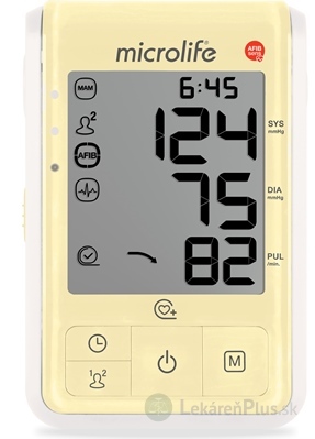 MICROLIFE TLAKOMER DIGITÁLNY BP B6 FAVOURITE automatický na rameno, AFIB sens, žltý, 1x1 ks