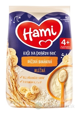 Hami mliečna kaša ryžová banánová na dobrú noc (od ukonč. 4. mesiaca) 1x210 g