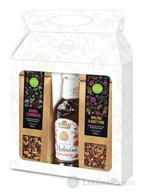 FYTO Darčeková kazeta 2 sypané ovocno-bylinné čaje (100 g) + medovina (384,5 g), 1x1 set