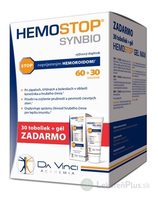 HEMOSTOP SYNBIO - DA VINCI cps 60+30 zadarmo (90 ks) + gél 75 ml zadarmo, 1x1 set