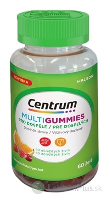 Centrum MultiGUMMIES PRE DOSPELÝCH želé s vitamínmi, minerálmi a stopovými prvkami, ovocná príchuť 1x60 ks
