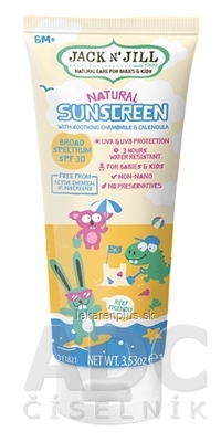 JACK N´JILL Natural Sunscreen prírodný opaľovací krém SPF 30, 1x100 g