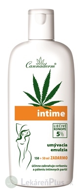 Cannaderm INTIME umývacia emulzia na intímnu hygienu 150+50 zadarmo (200 ml)