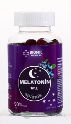 BIOMIC MELATONÍN 1 mg gummies, čučoriedková príchuť 1x90 ks