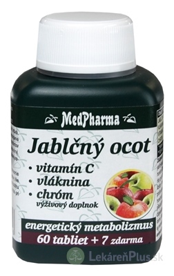 MedPharma JABLČNÝ OCOT, VIT C, VLÁKNINA, CHRÓM tbl 60+7 zadarmo (67 ks)