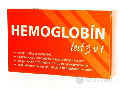 HEMOGLOBÍN TEST 3v1 na okultné krvácanie 1x3 ks