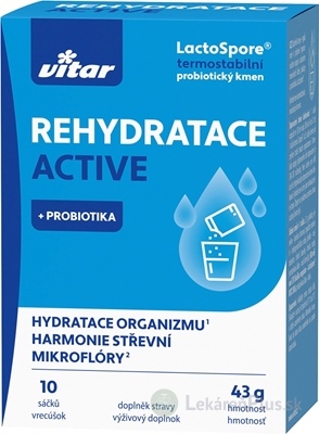 VITAR REHYDRATACE ACTIVE + PROBIOTIKA vrecká 1x10 ks