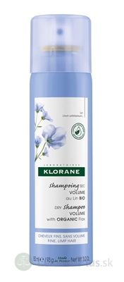 KLORANE SUCHÝ ŠAMPÓN s BIO ľanom pre objem jemné vlasy bez objemu 1x150 ml