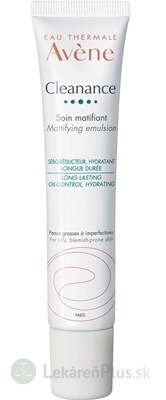 AVENE CLEANANCE EMULSION (Soin matifiant) zmatňujúca emulzia, mastná pleť (inov. 2020) 1x40 ml