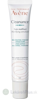 AVENE CLEANANCE EMULSION (Soin matifiant) zmatňujúca emulzia, mastná pleť (inov. 2020) 1x40 ml