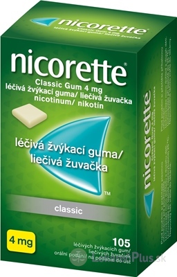 Nicorette Classic Gum 4 mg gum med (blis. PVC/Al) 1x105 ks