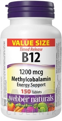 Webber Naturals Vitamín B12 1200 mcg tbl s postupným uvoľňovaním 1x150 ks