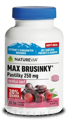 NATUREVIA MAX BRUSNICE 250 mg pastilky (20% zdarma) 1x36 ks