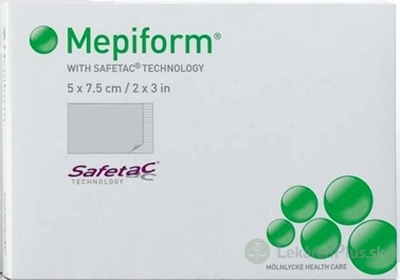 Mepiform 5x7,5 cm obväz silikónový samolepiaci, mäkký, na jazvy, 1x1 ks