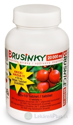 NATURVITA BRUSNICE 20 000 mg tbl 60+10 zdarma (70 ks)