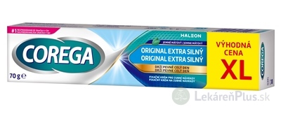 COREGA ORIGINAL EXTRA SILNÝ XL fixačný krém na zubné náhrady, jemne mätová príchuť 1x70 g