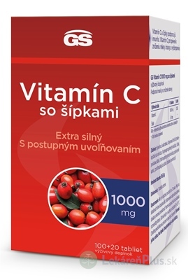 GS Vitamín C 1000 mg so šípkami tbl 100+20 (inov.2023) (120 ks)