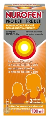 NUROFEN pre deti Pomaranč sus por (fľ.PET hnedá) 1x100 ml