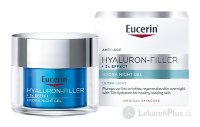 Eucerin HYALURON-FILLER+3xEFFECT Hydra nočný Gél ultra light, anti-age 1x50 ml