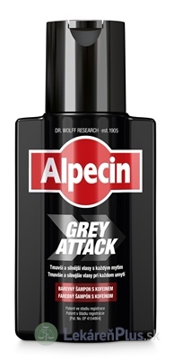 ALPECIN GREY ATTACK Shampoo farebný (čierny) kofeínový šampón 1x200 ml