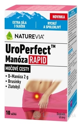 NATUREVIA UroPerfect Manóza RAPID prášok vo vrecúškach 1x10 ks