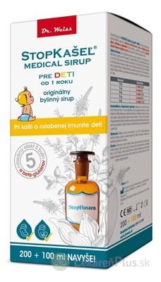 STOPKAŠEĽ Medical sirup OD 1 ROKU (200 ml + 100 ml navyše) 1x300 ml