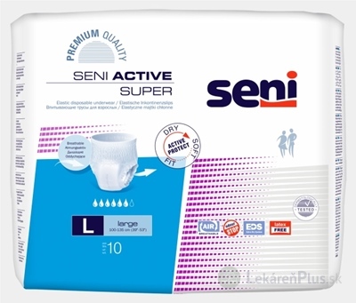 Seni ACTIVE SUPER Large navliekacie nohavičky (obvod pás 100-135 cm) 1x10 ks
