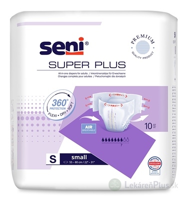 Seni SUPER PLUS small S plienkové nohavičky (obvod pása 55-80 cm) 1x10 ks