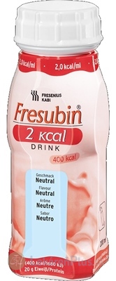 Fresubin 2 kcal DRINK príchuť neutrálna (2,0 kcal/ml), 4x200 ml (800 ml)