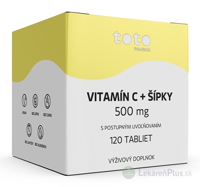 TOTO VITAMÍN C 500 mg + ŠÍPKY tbl s postupným uvoľňovaním 1x120 ks