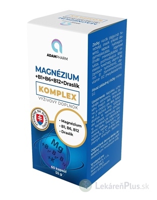 ADAMPharm MAGNÉZIUM+B1+B6+B12+Draslík KOMPLEX cps 1x60 ks