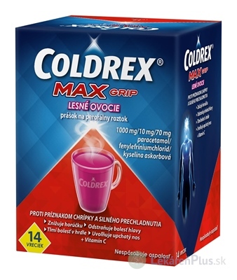 COLDREX MAXGRIP LESNÉ OVOCIE plo por 7,6 g (vre.papier/PE/Al/SURLYN) 1x14 ks