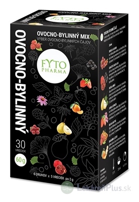 FYTO OVOCNO-BYLINNÝ MIX 6 druhov po 5 vrecúšok, 30x2 g (60 g)