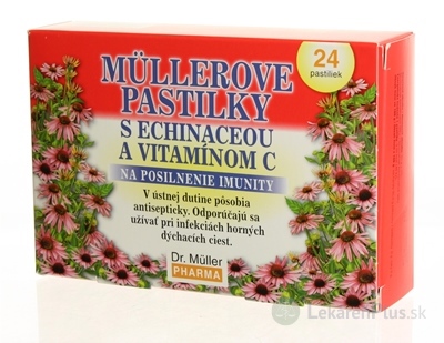 MÜLLEROVE PASTILKY S ECHINACEOU A VIT. C (imunita) 1x24 ks