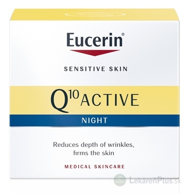 Eucerin Q10 ACTIVE nočný krém proti vráskam regeneračný na citlivú pokožku 1x50 ml