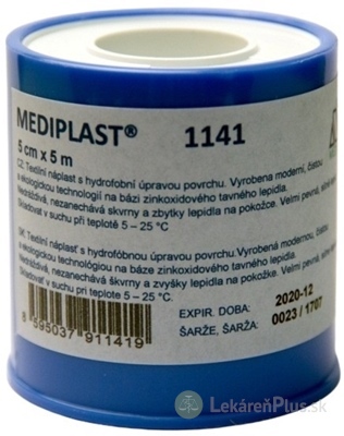 MEDIPLAST Textilná náplasť 1141 5 cm x 5 m, cievka, 1x1 ks