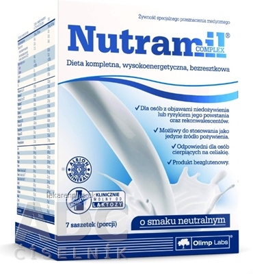 NUTRAMIL COMPLEX Neutral kompletná výživa, vrecúška 7x72 g (504 g)